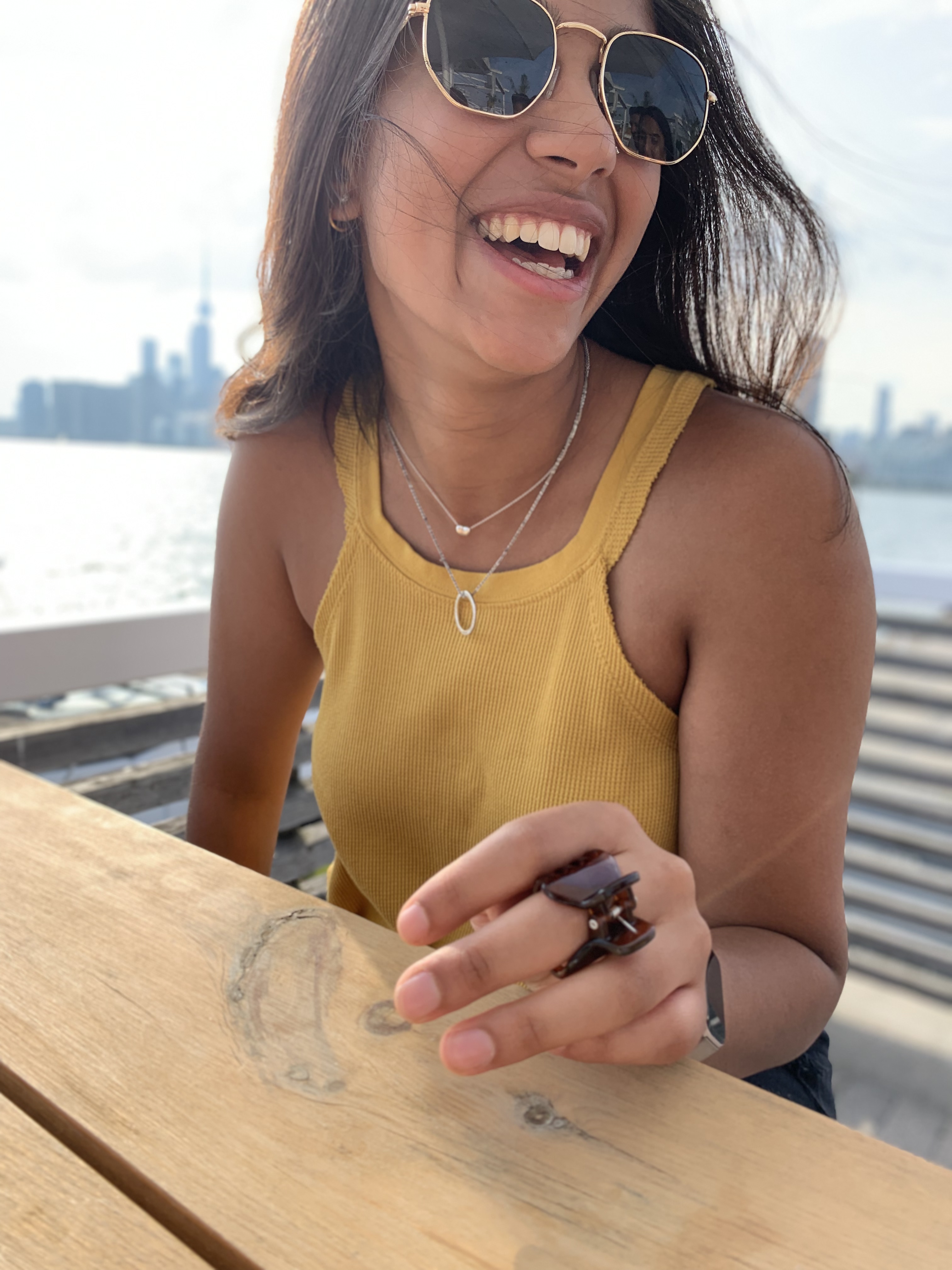 Candid smiling photo